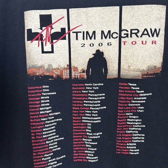 Vintage Tim McGraw Cinder Block 2006 Tour T-Shirt Size Large - Picture 3 of 6